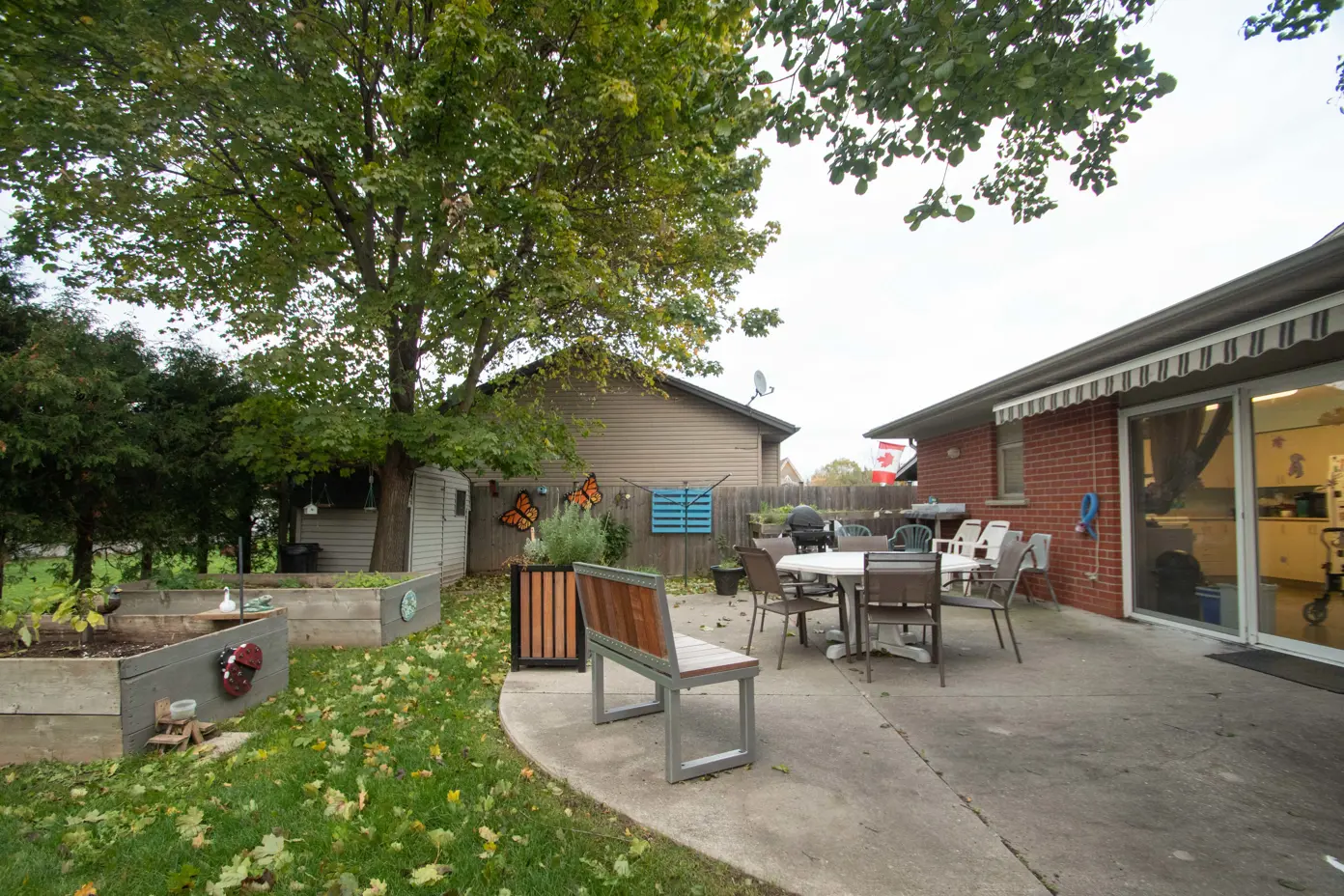 Garden and patio view of 120 Tagge St. Group Home